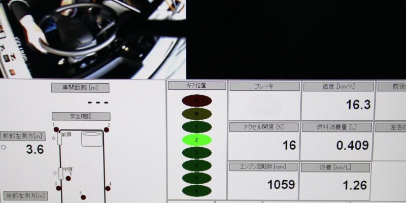 運転のデータ計測の様子